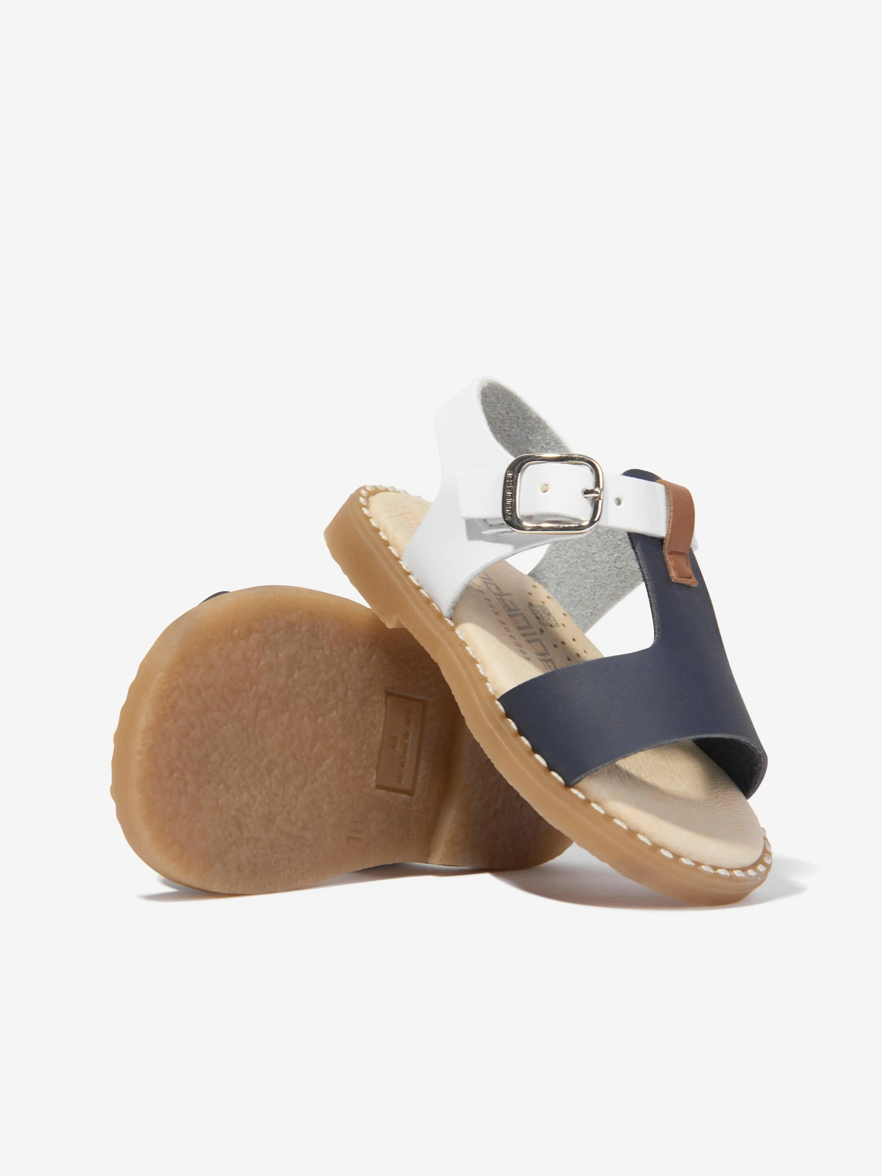 Andanines Kids Leather Sandals in Navy