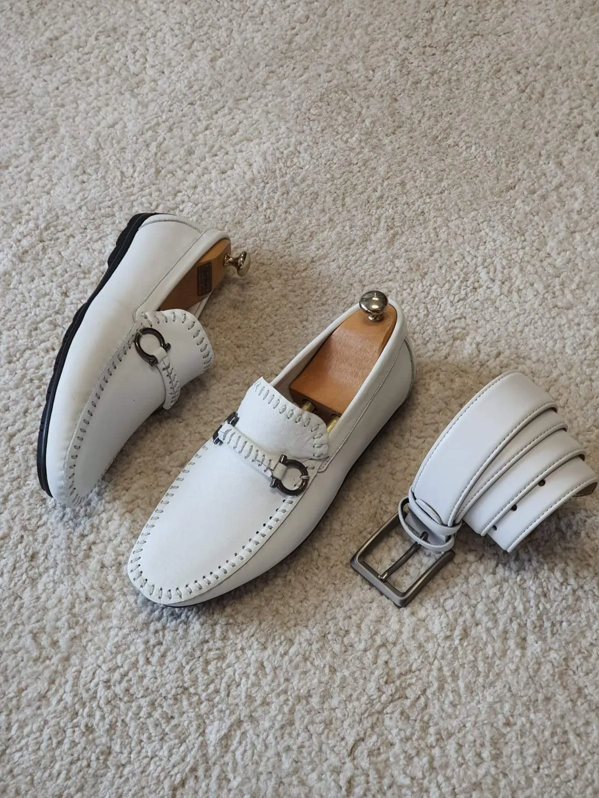 Antonio White Slip On Bit Loafers