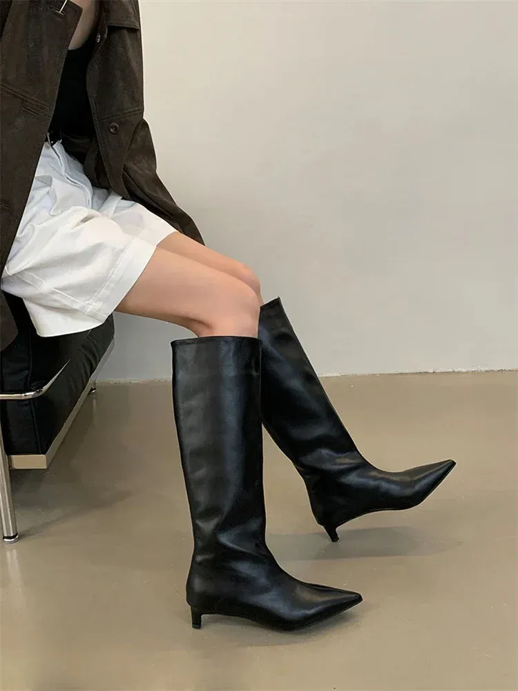 Ashton Knee High Thin Heels Boots