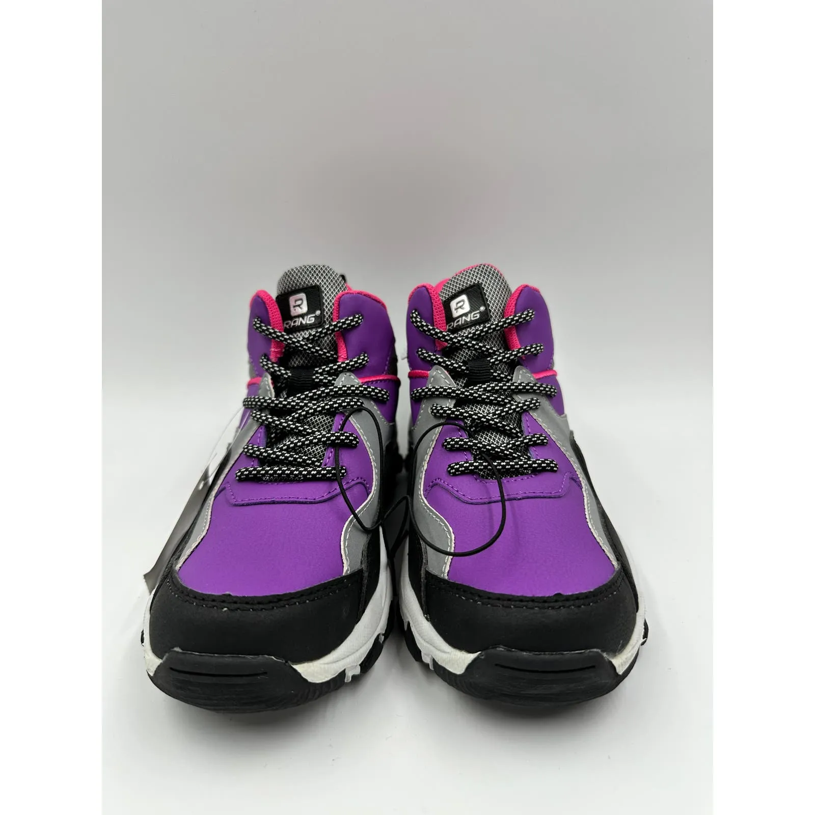 Big Kid Size 3, High Top Purple Pink and Black Hikers w/ Gray Accents