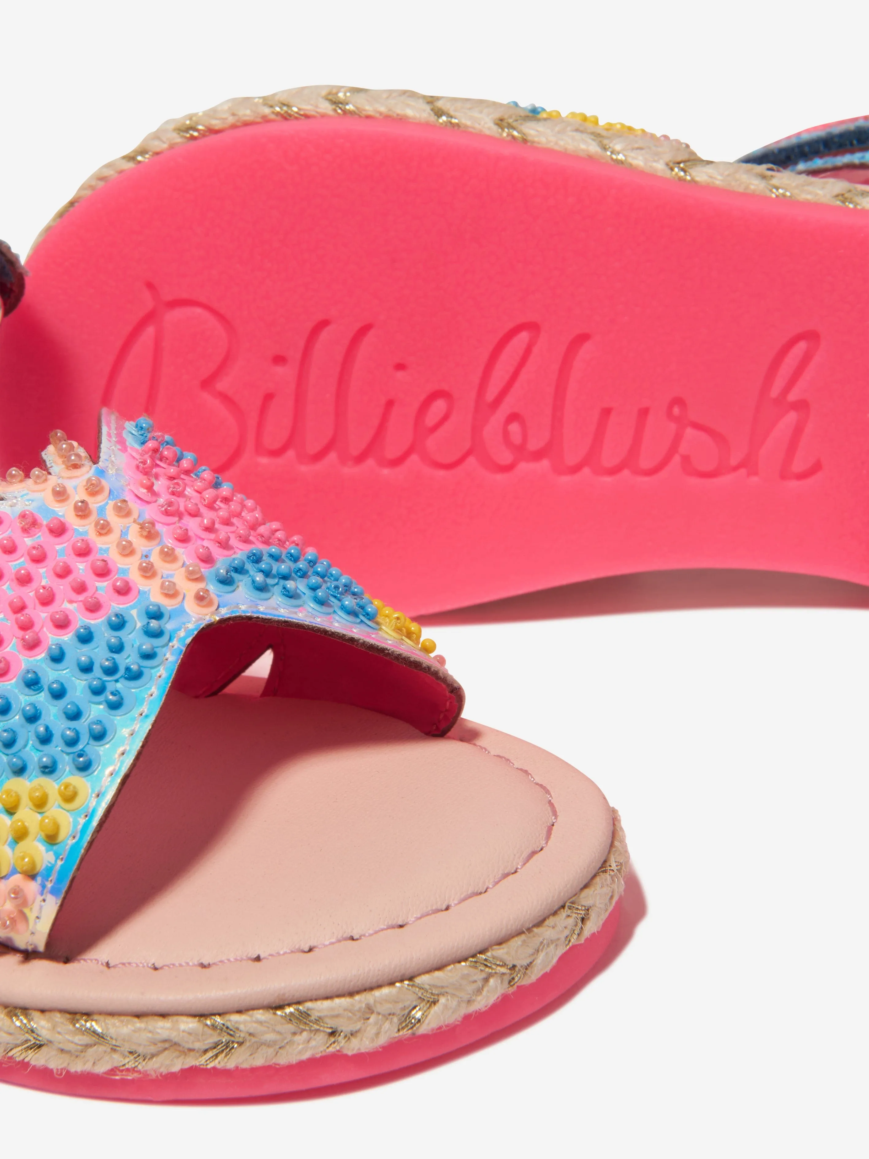 Billieblush Girls Sequin And Pearl Butterfly Sandals in Blue