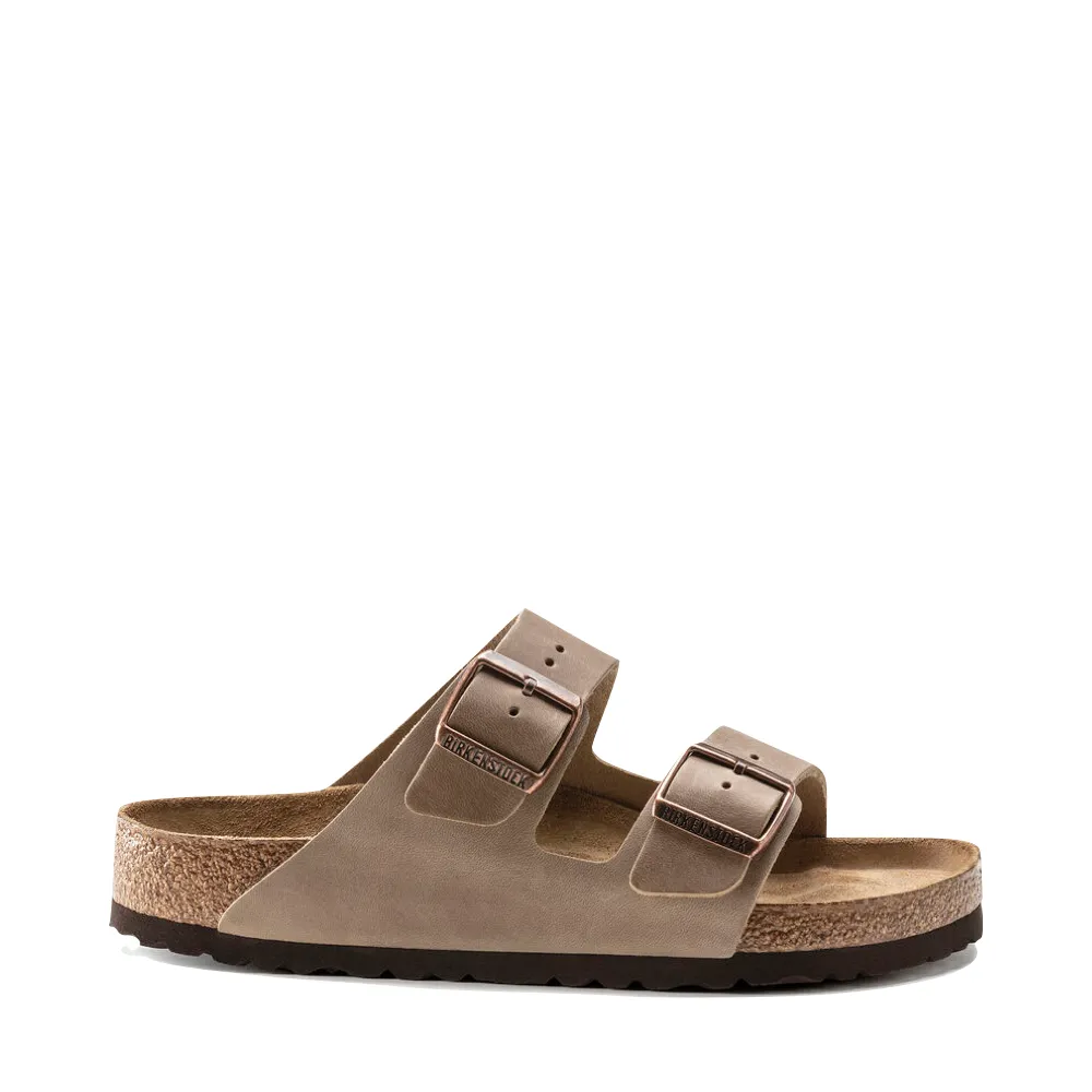 Birkenstock Arizona Oiled Leather Soft Footbed Sandal in Tobacco Brown