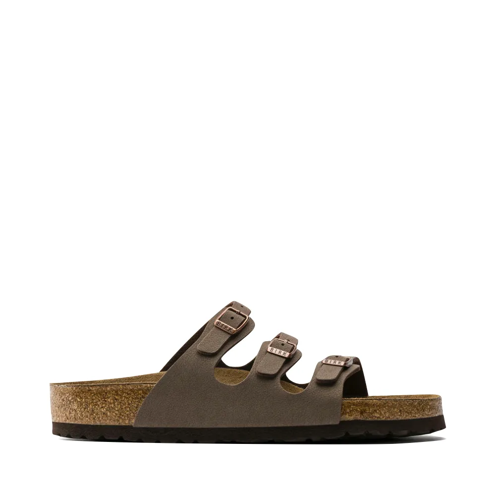 Birkenstock Women's Florida Soft Footbed Birkibuc Sandal in Mocha