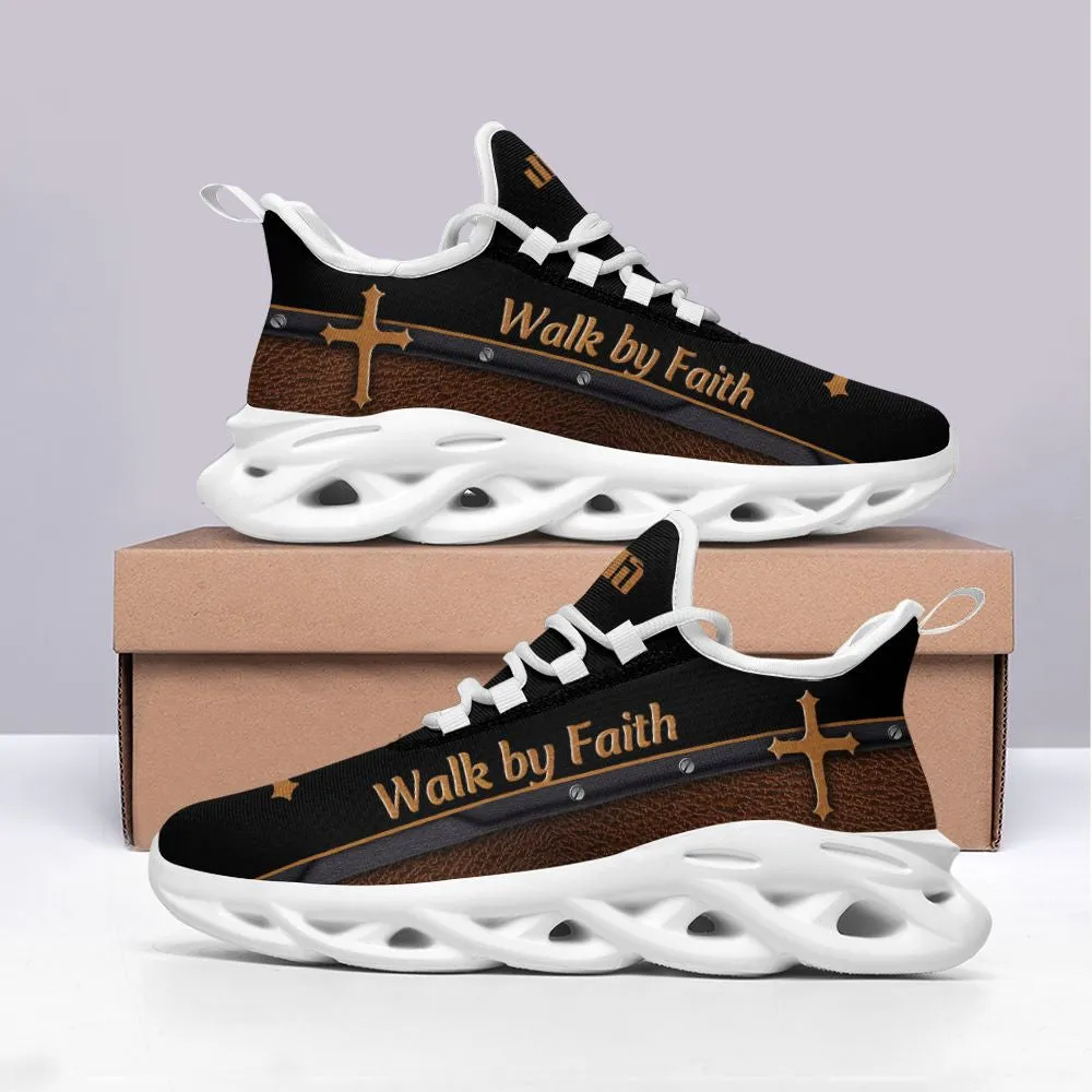 Black Jesus Walk By Faith Running Sneakers 1 Max Soul Shoes - Christian Shoes For Men And Women