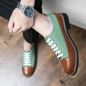 Casual Leather And Canvas Shoes