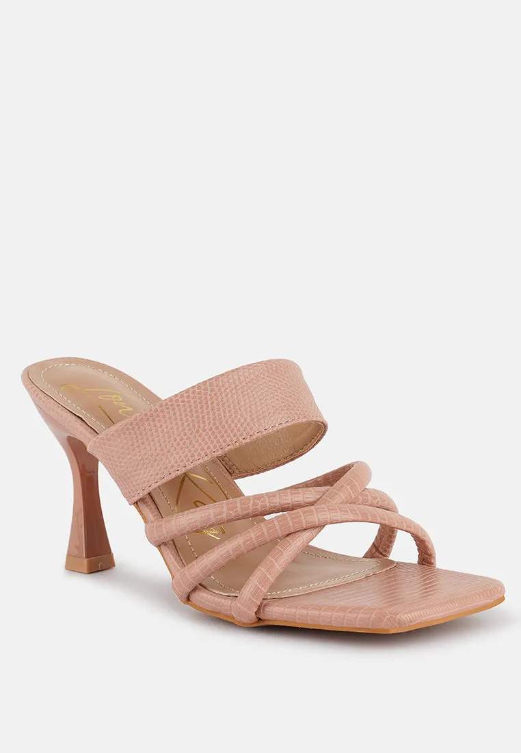 Chiri Criss Cross Strap Spool Heel Sandals