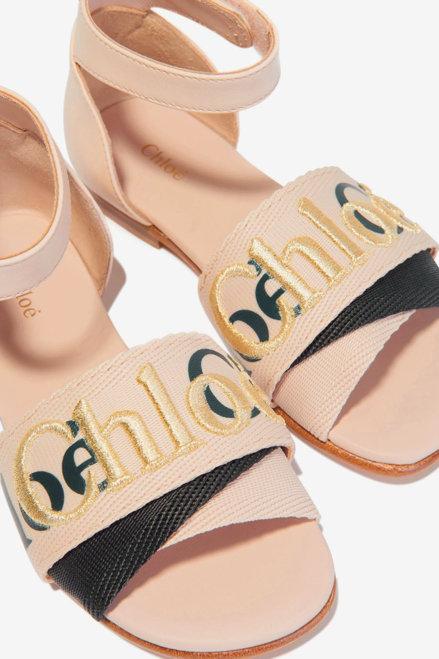 Chloé Girls Leather Branded Sandals