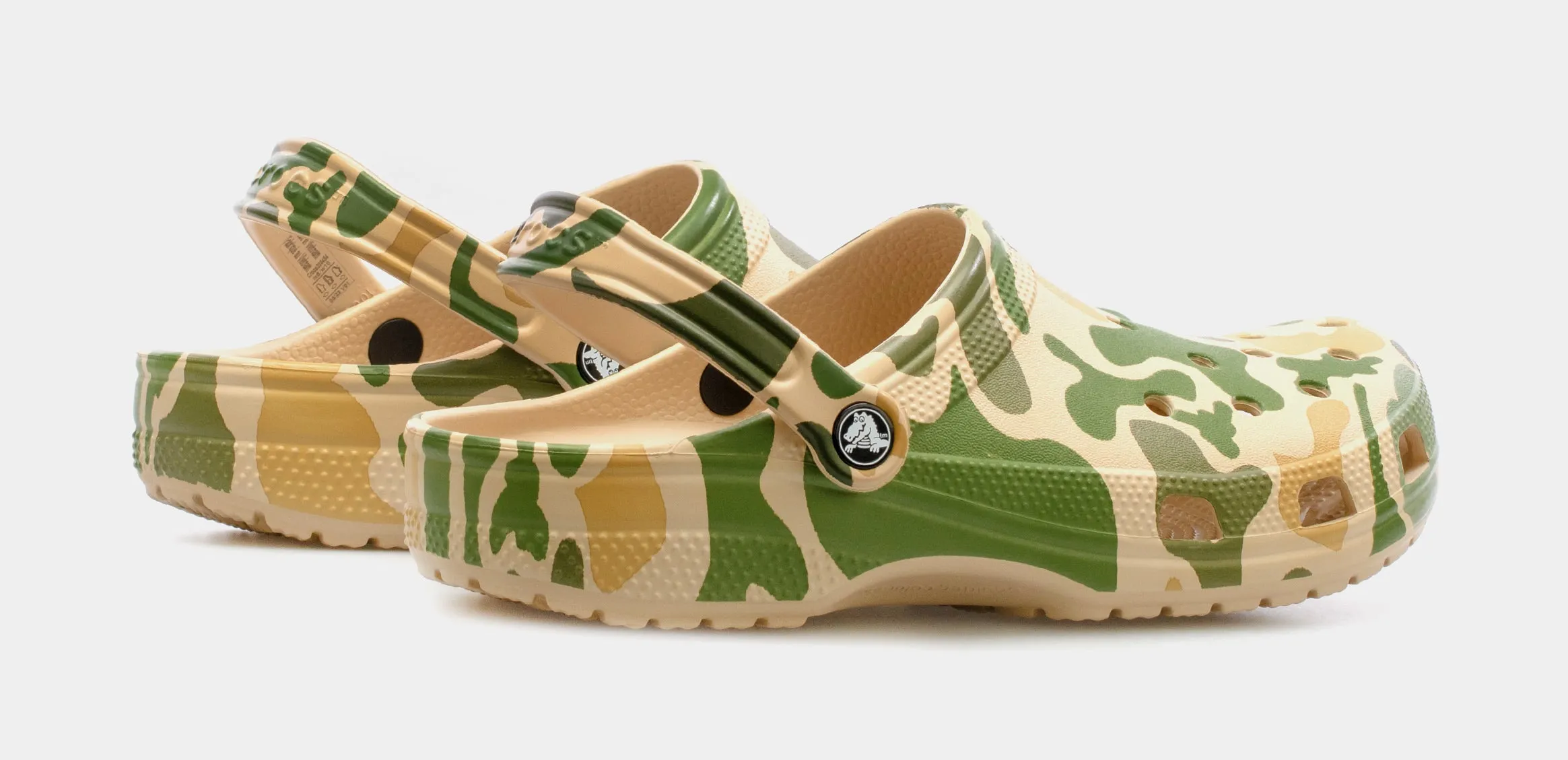 Classic Printed Camo Clog Mens Sandals (Beige/Green)