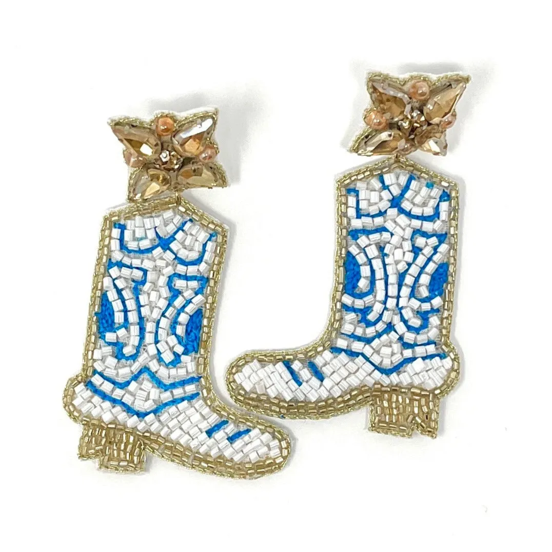 Cowgirl Boots Beaded Earrings