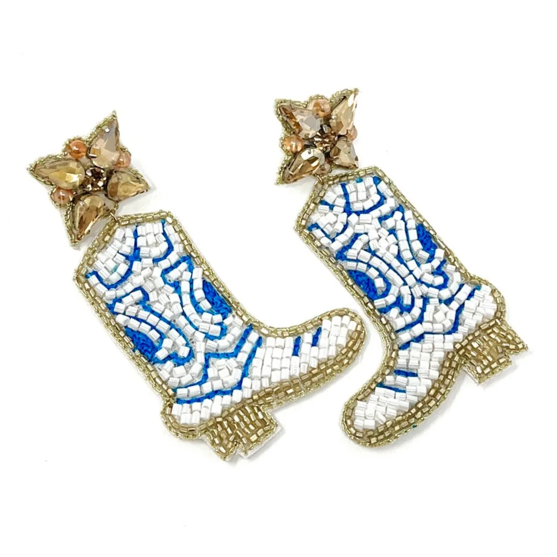 Cowgirl Boots Beaded Earrings