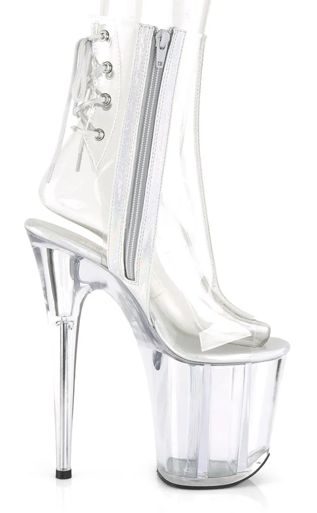 FLAMINGO-1018C Clear Platform Ankle Boots