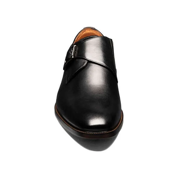 Floresheim Mens Cognac Plain Toe Single Monk Strap Shoes