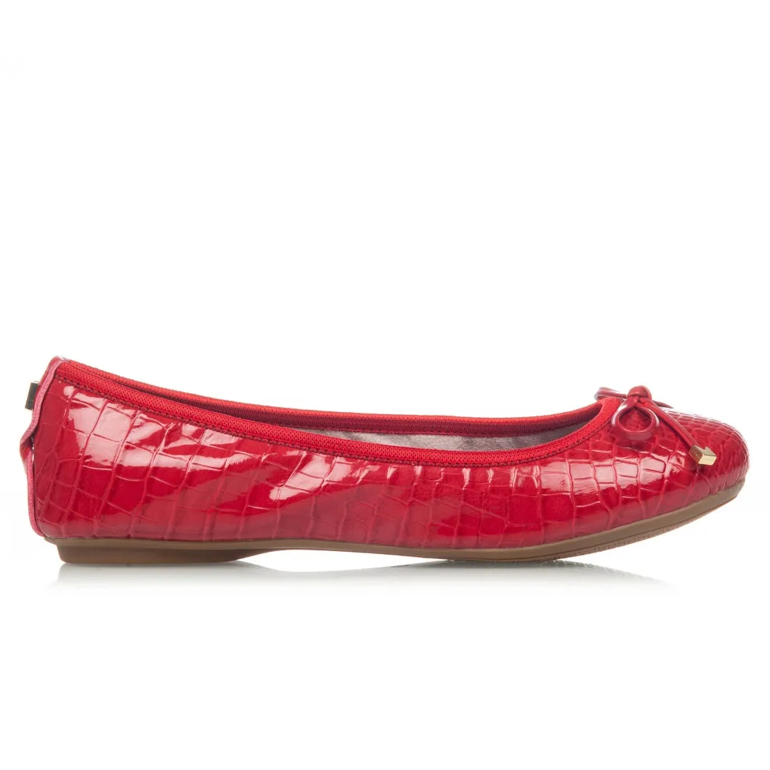 FRANKIE Ballet Flat Shoes - Red Patent Croc