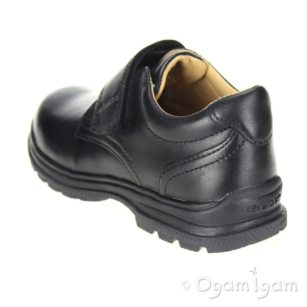 Geox William Boys Black School Shoe