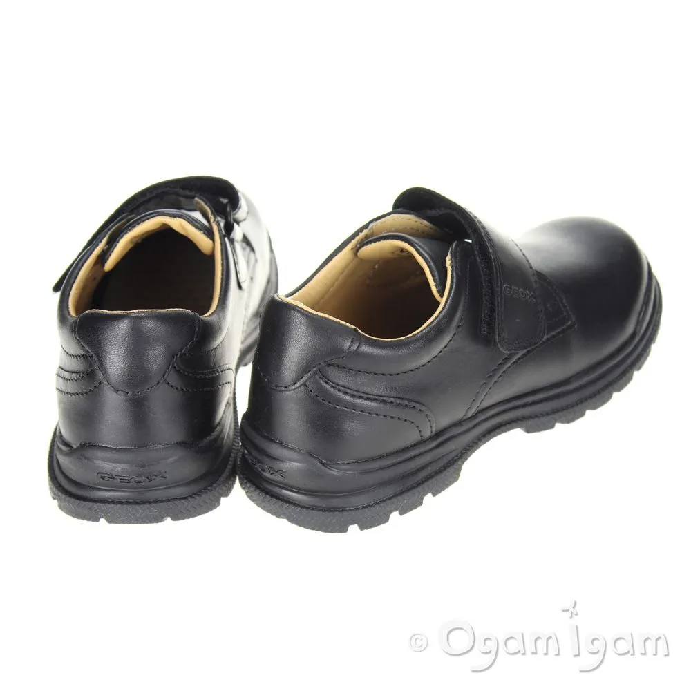 Geox William Boys Black School Shoe