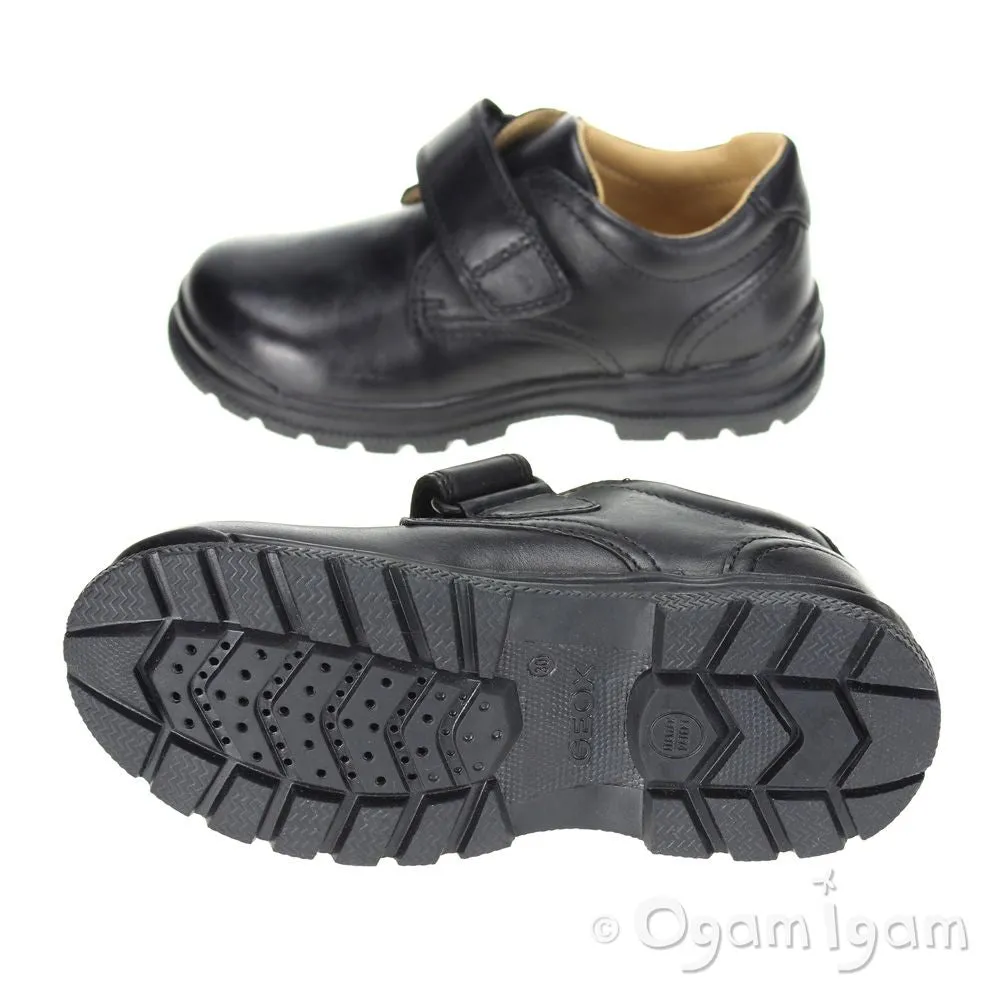 Geox William Boys Black School Shoe