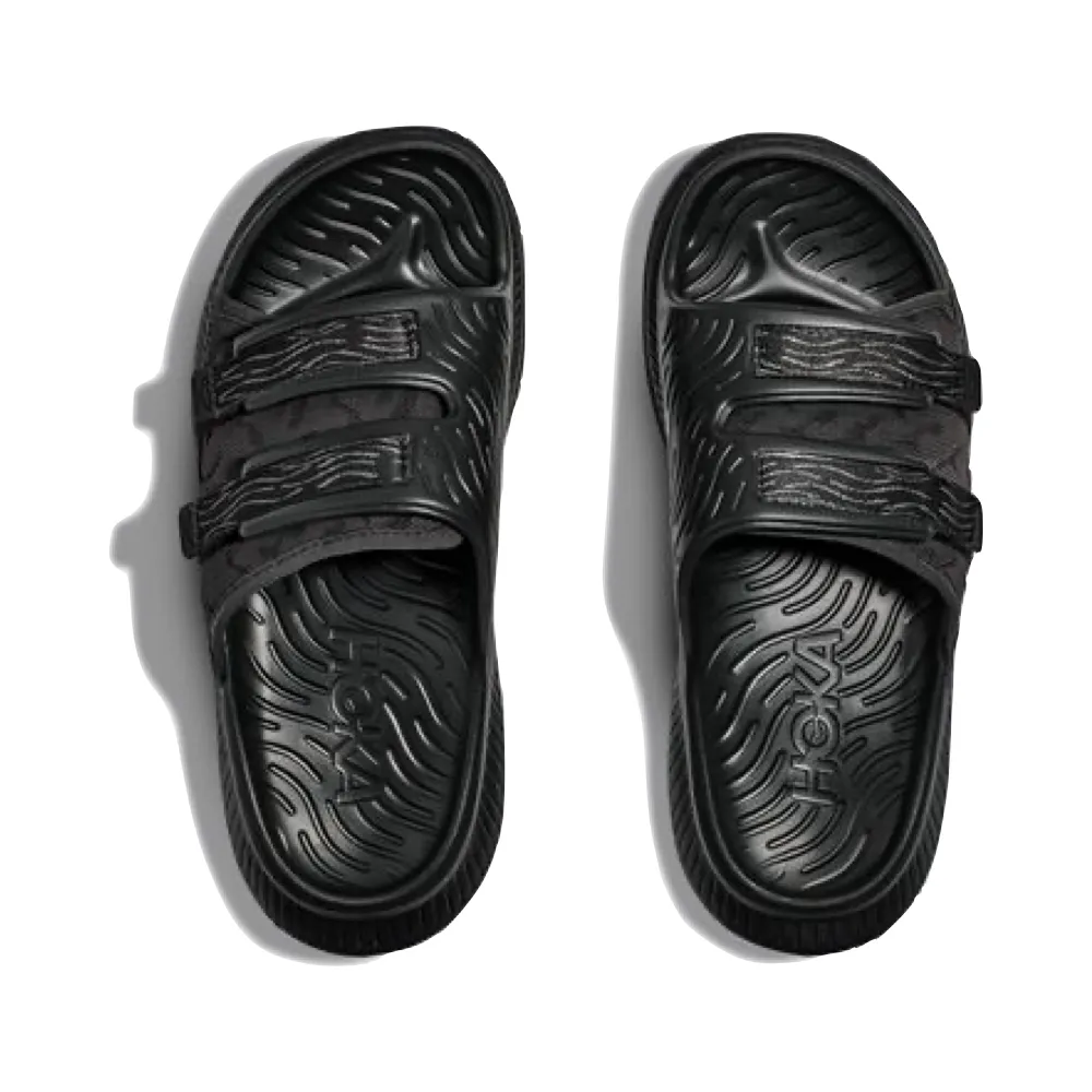 Hoka Ora Luxe Recovery Slide Sandal in Black/Black