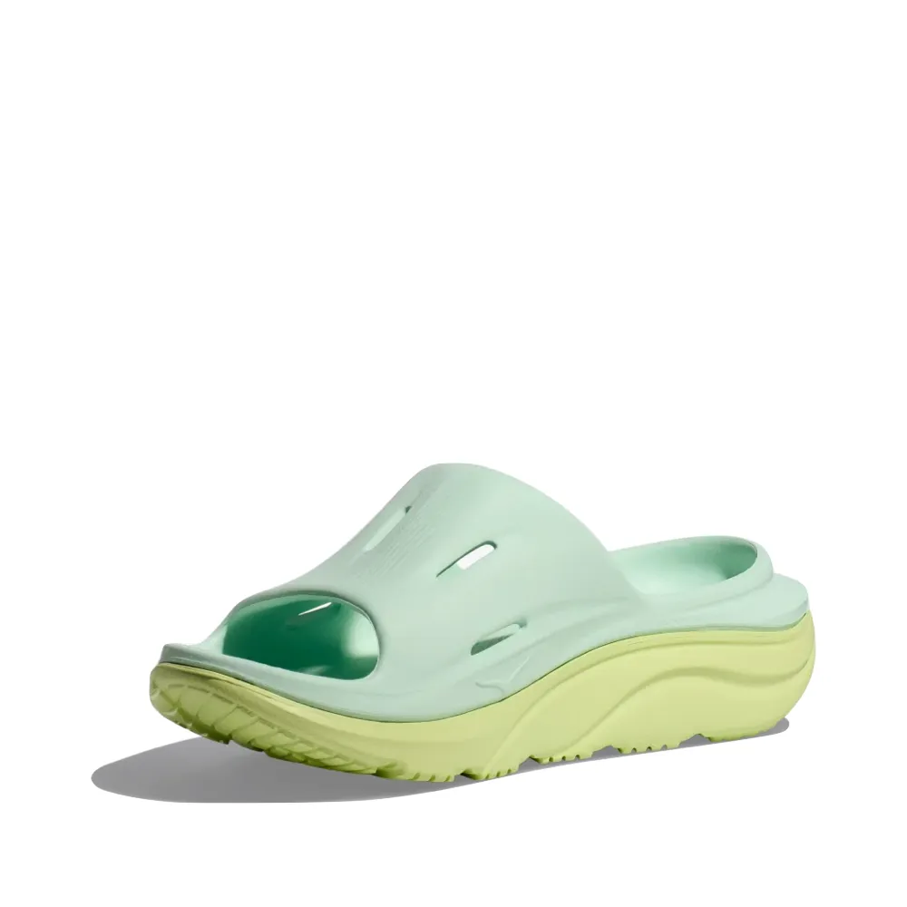 Hoka Ora Recovery Slide Sandal 3 in Aqua Breeze/Celery Juice