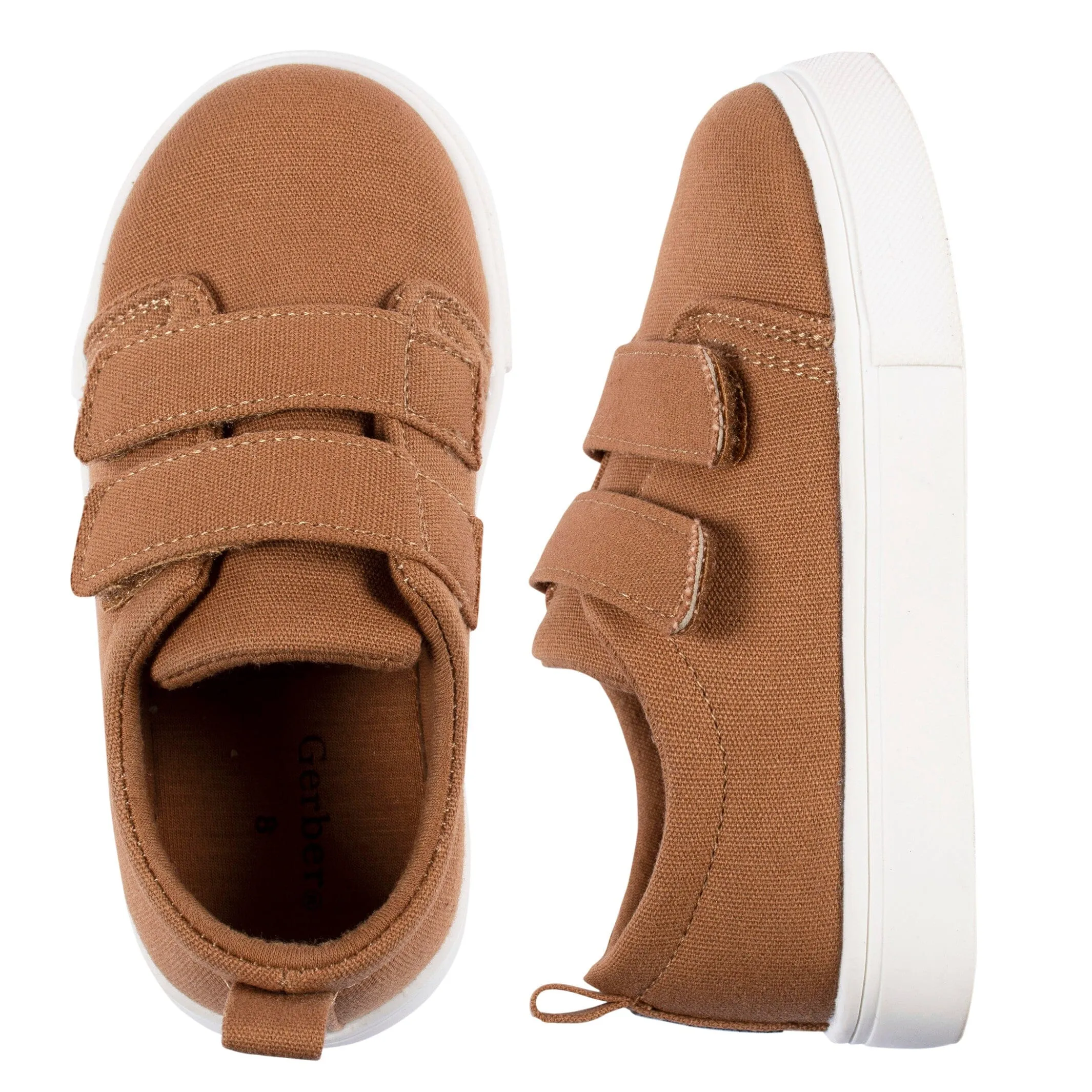 Infant & Toddler Boys Washed Rust Twill Strap Sneaker