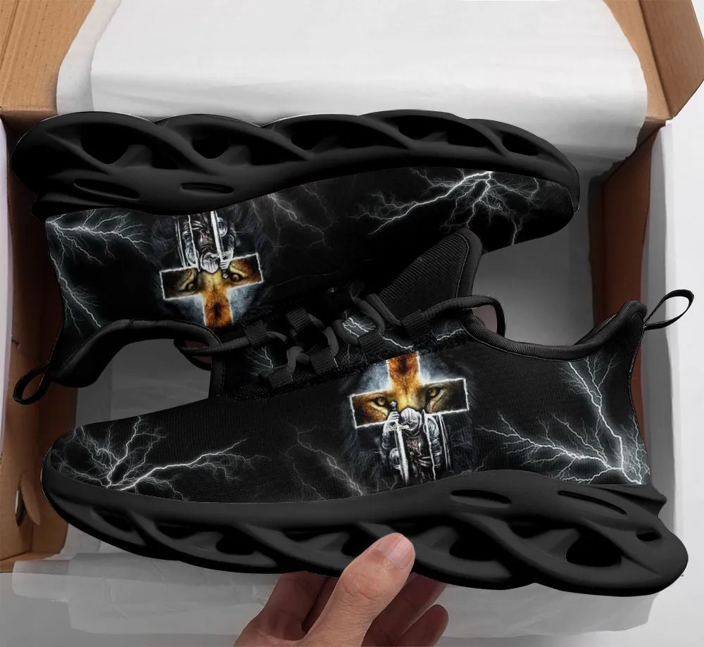 Jesus Black Running Sneakers Max Soul Shoes - Christian Shoes For Men And Women