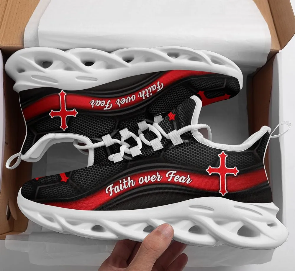 Jesus Running Black Red Sneakers 3 Max Soul Shoes - Christian Shoes For Men And Women