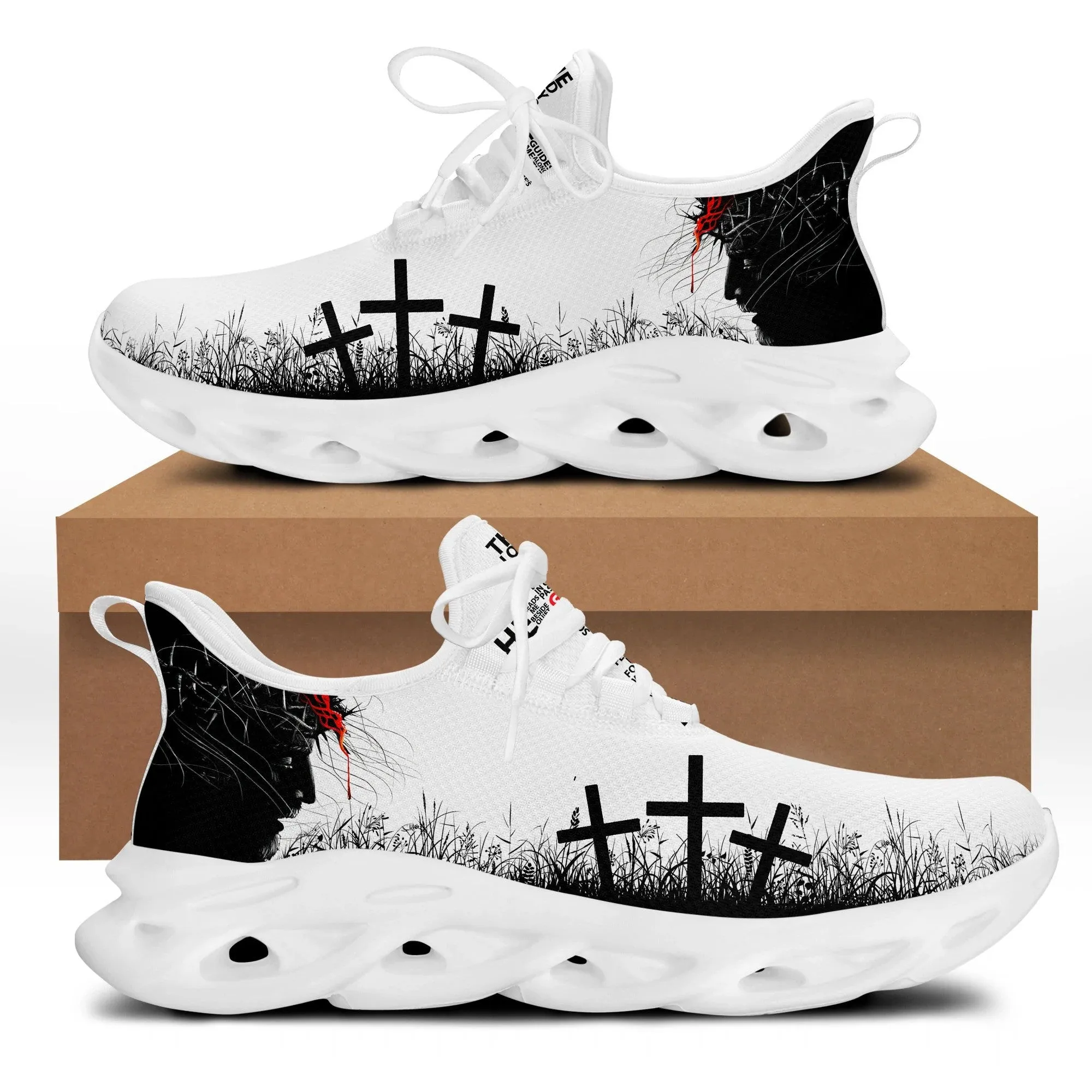 Jesus Running Sneakers White 3 Max Soul Shoes - Christian Shoes For Men And Women