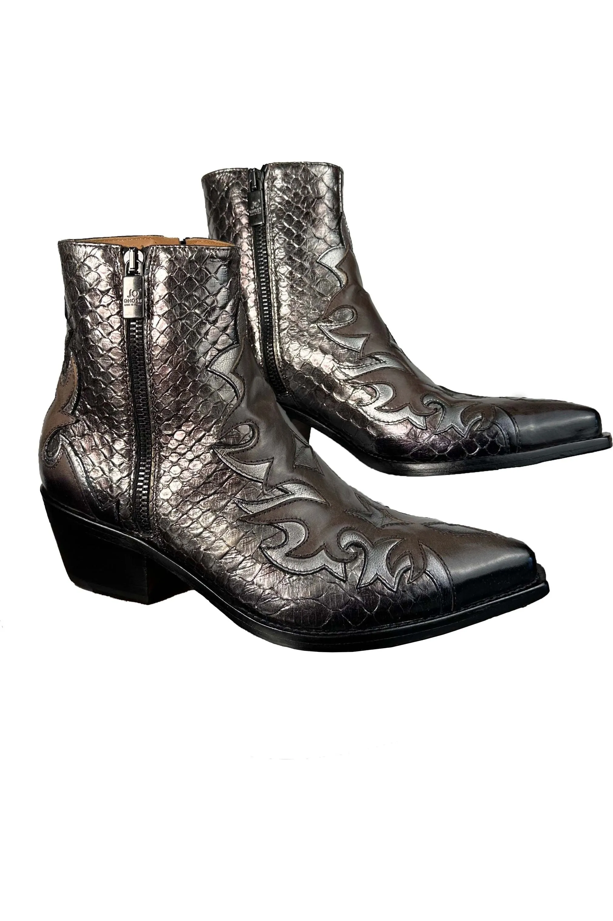 Jo Ghost Bonnie Western Ankle Boot 3306 | Python Moscato