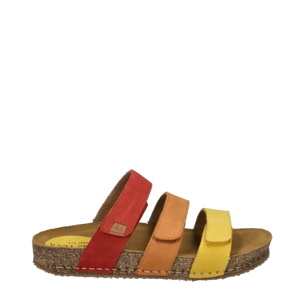 Josef Seibel Women's Hannah 03 Slide Sandal in Yellow Multi