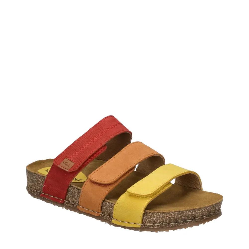 Josef Seibel Women's Hannah 03 Slide Sandal in Yellow Multi