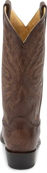 Justin Buck Dark Brown J-Toe Western Boots for Men