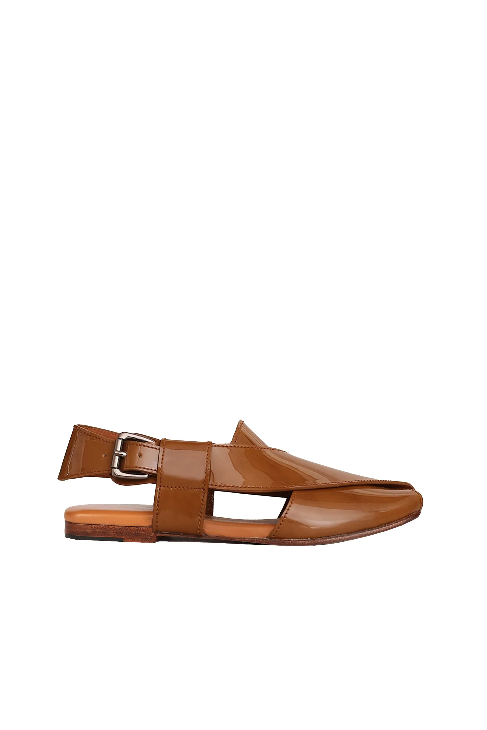 Lane Flat Leather Peshawari Sandals For Women