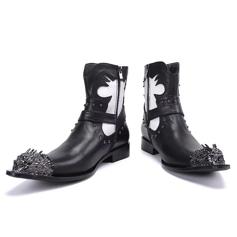 LuxeLeather Chic Ankle Dress Boots