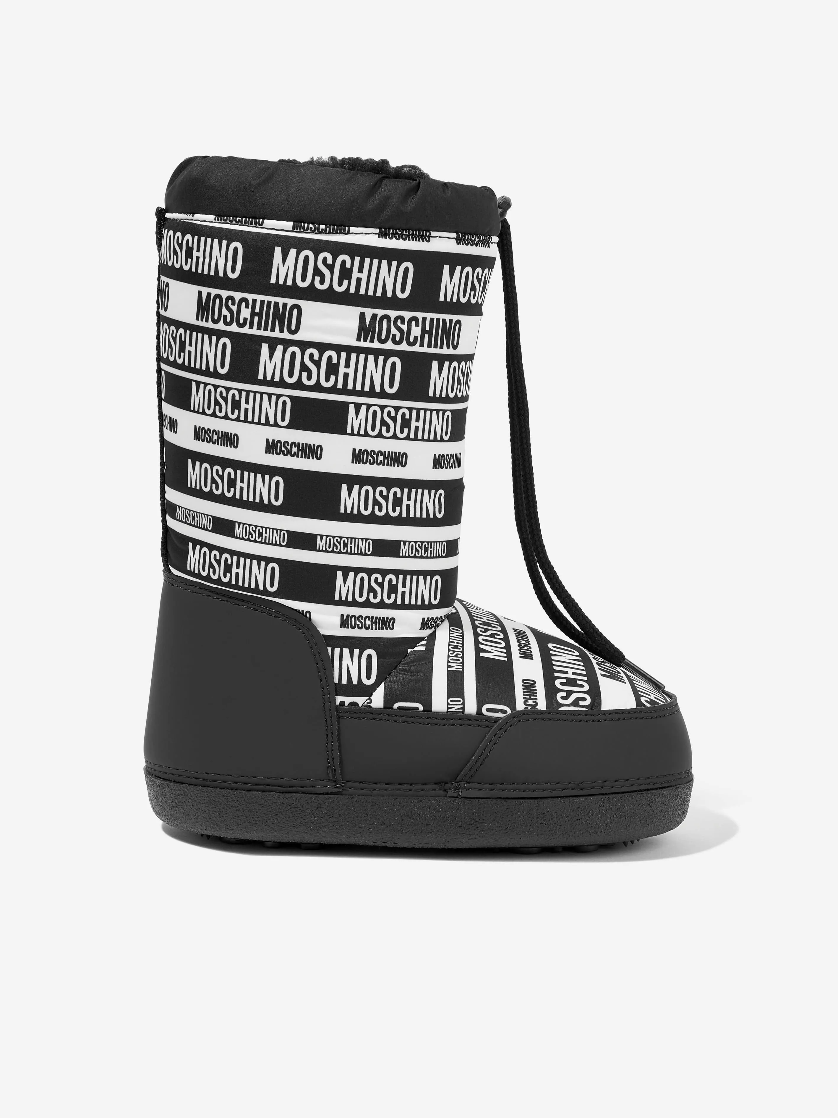 Moschino Kids Logo Snow Boots in Black