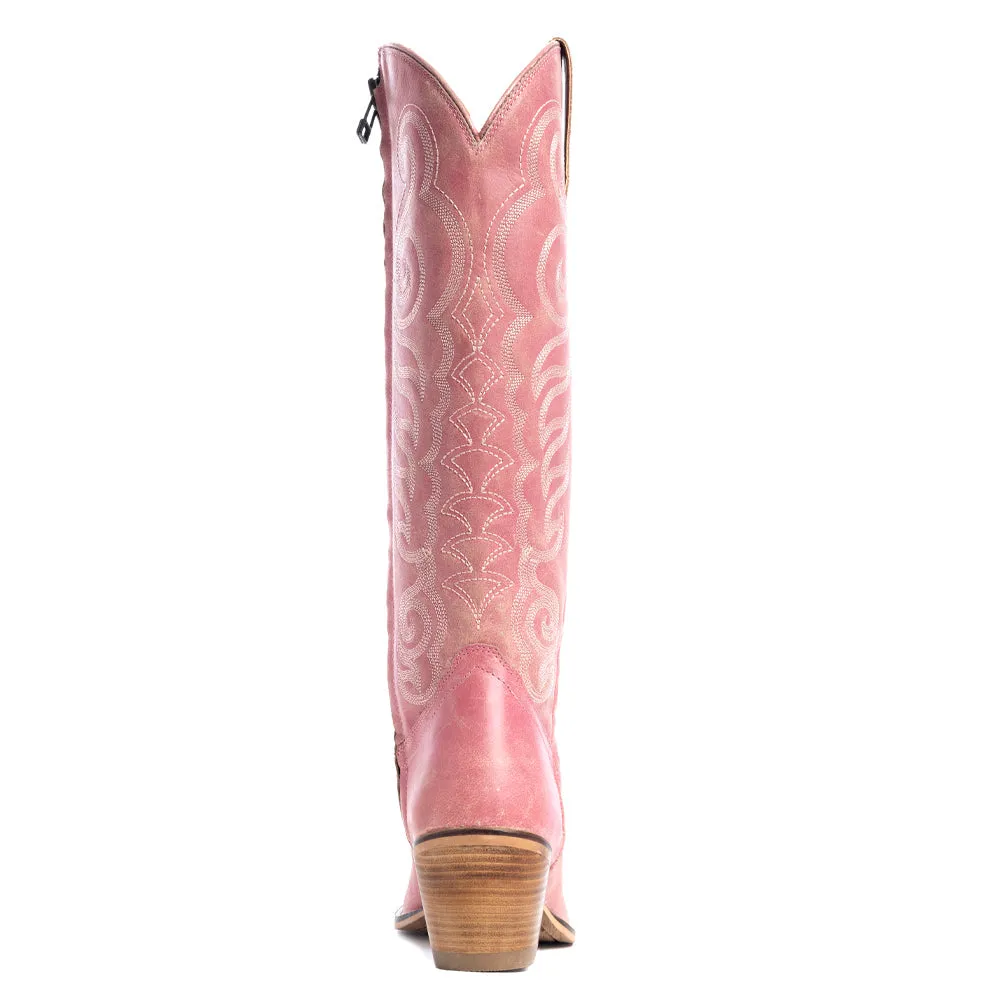 Nalejandra Leather Boots in Pink