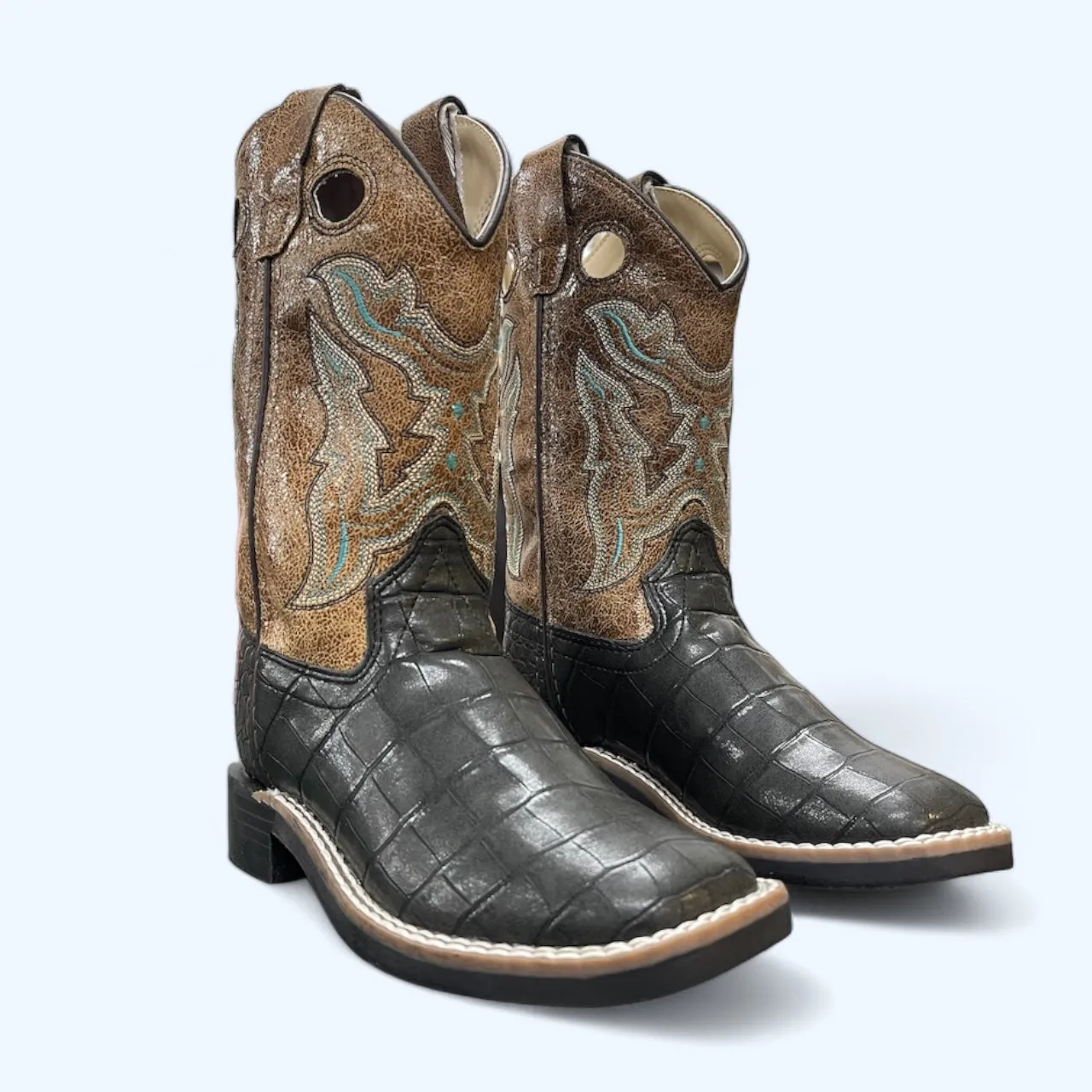 OLD WEST BOYS BLACK CROC PRINT VB9112