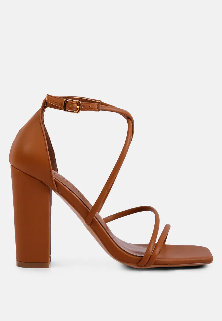 OPULENCE Tan High Heeled Dress Sandals