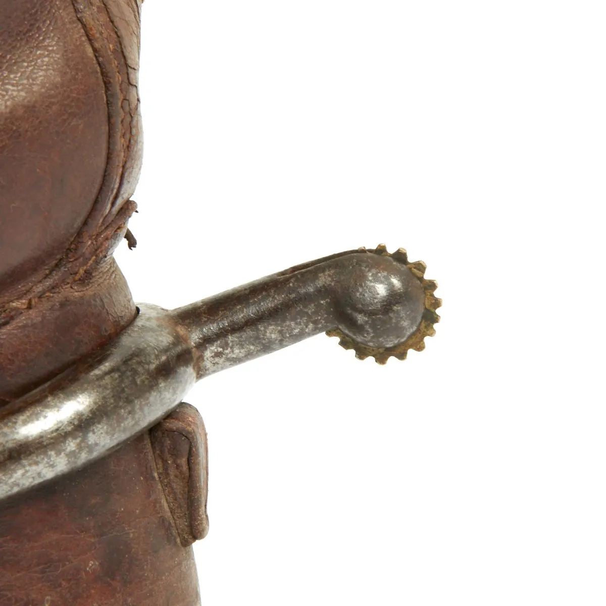 Original British WWI Officer's Leather High Boots with Wooden Boot Trees and Spurs