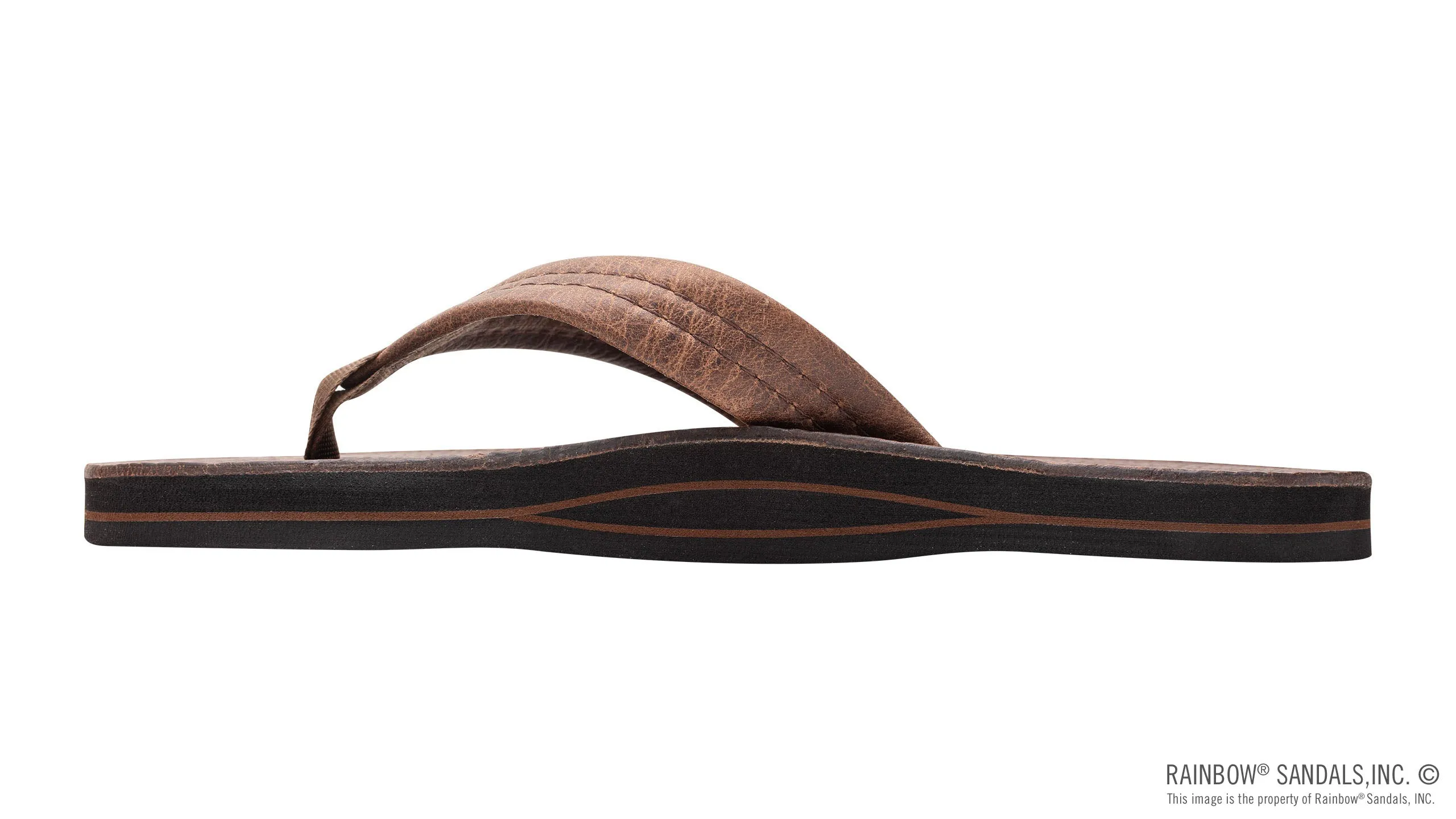 rainbow sandals Luxury Leather Single Layer Arch Support with a 1" Strap-  oak