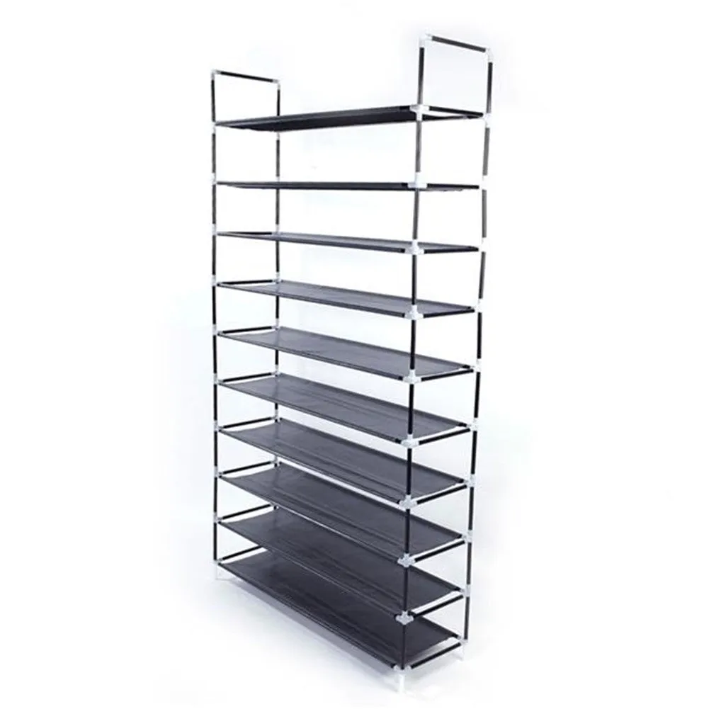 RONSHIN 10 Tiers Shoe Rack Storage Cabinet for 50 Pairs Black