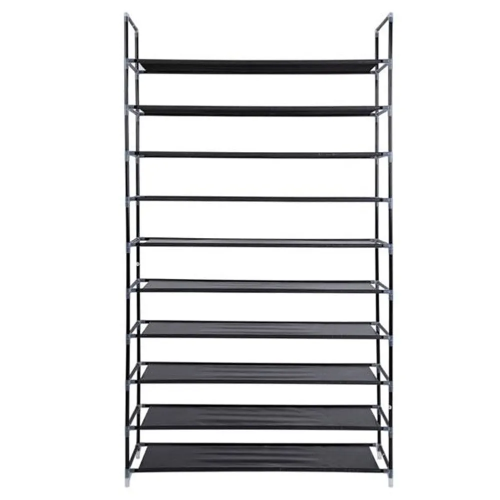 RONSHIN 10 Tiers Shoe Rack Storage Cabinet for 50 Pairs Black