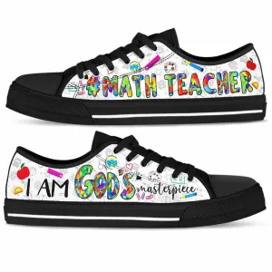 School Math Teacher Gods Masterpiece Low Top Shoes, Teacher Shoes, Low Top Sneakers