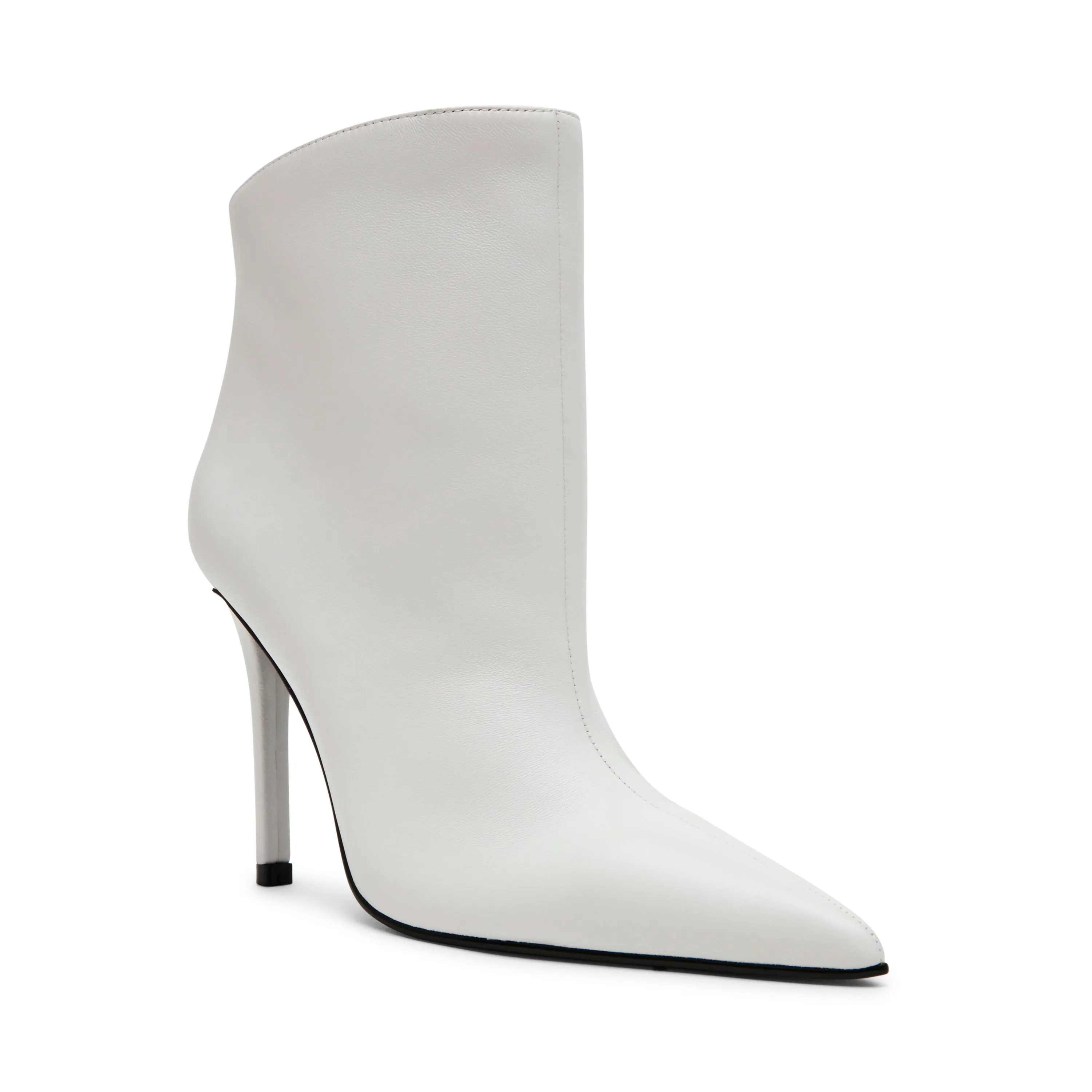 Sentinel Heeled Ankle Boots WHITE LEATHER