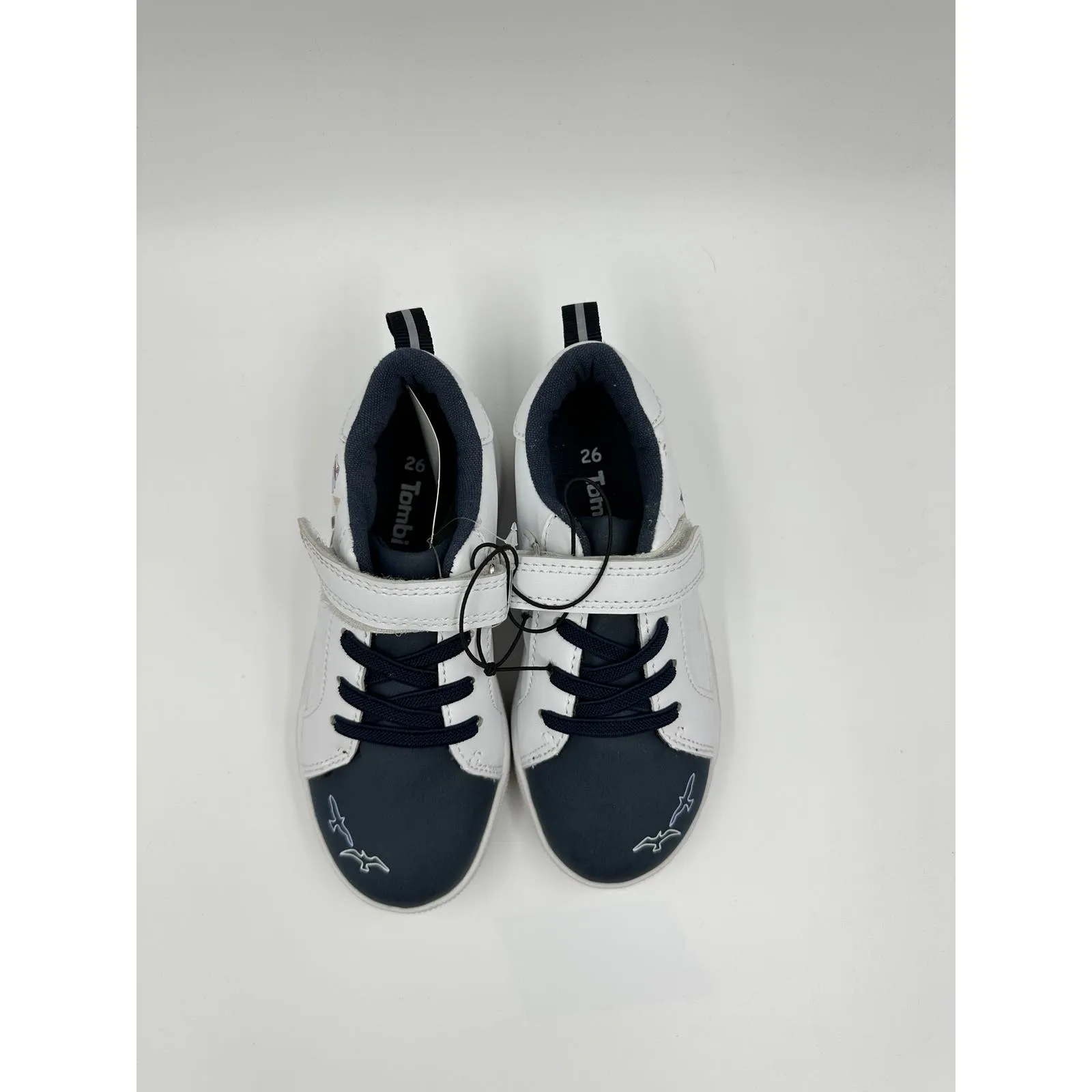 Small Kid Size 11, Fashion Sneakers w/ White and Blue Leather, and Sailor Design