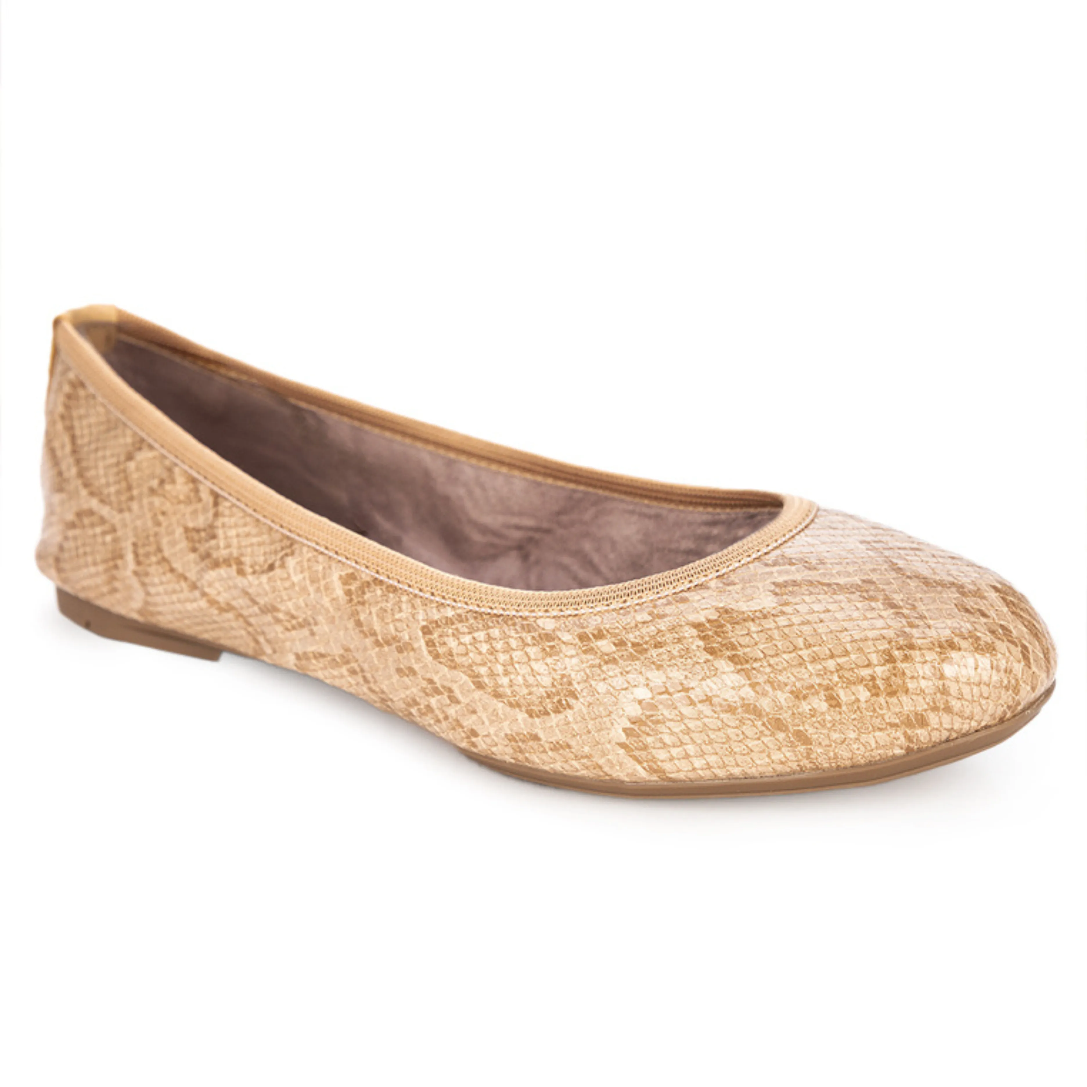 SOPHIA Ballet Flat Shoes - Tan Snake