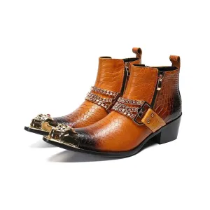 TEEK - Handmade Mens Pointed Iron Toe Leather Boots