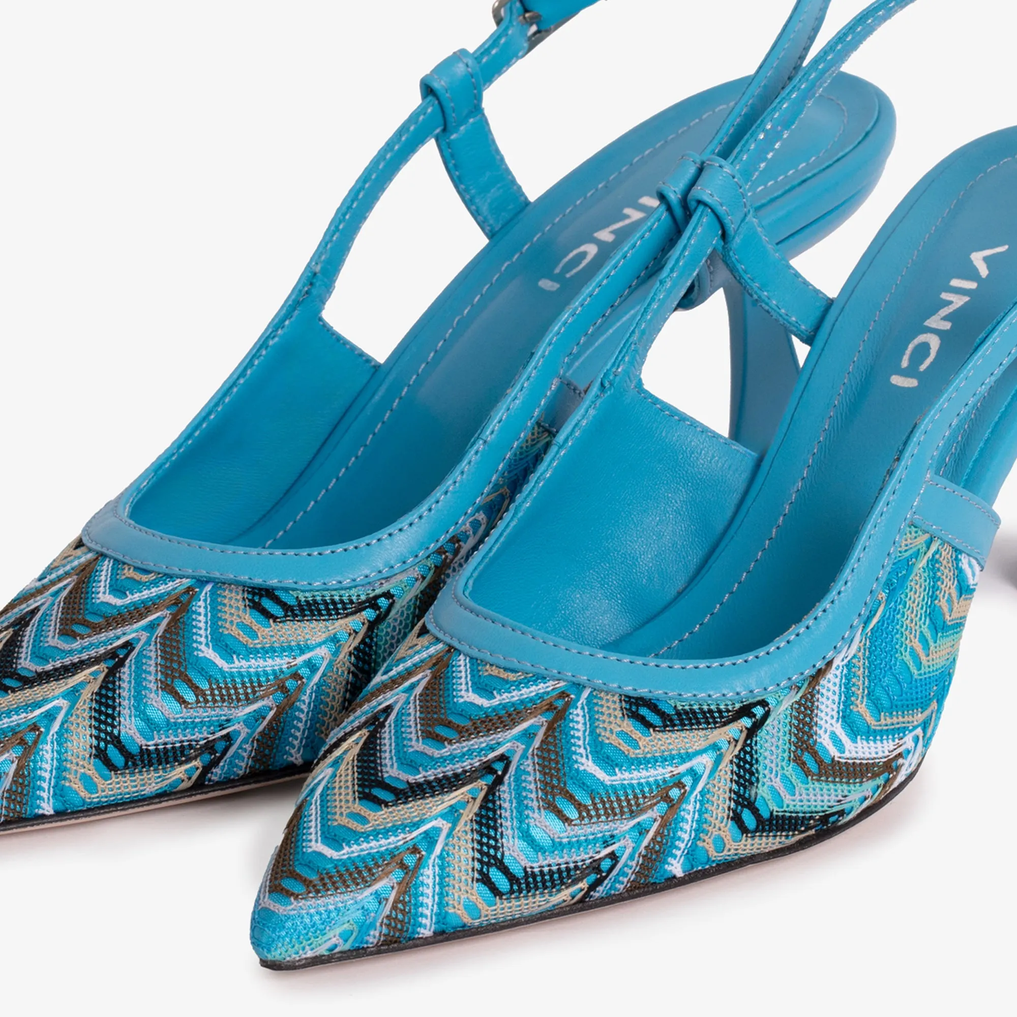 The Napoli Blue Leather Slingback Women Sandal