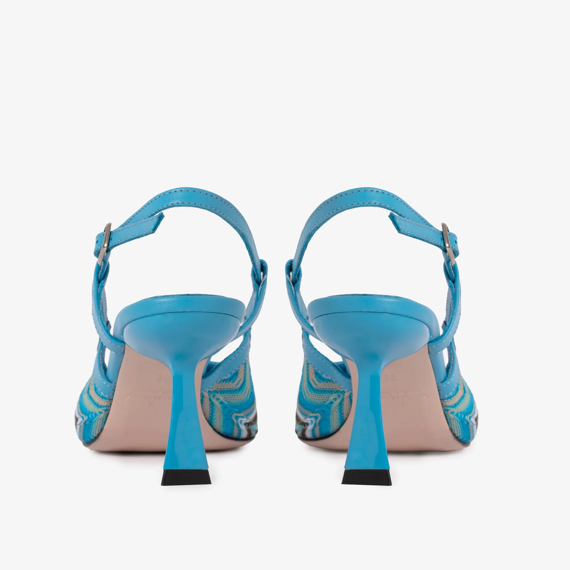 The Napoli Blue Leather Slingback Women Sandal