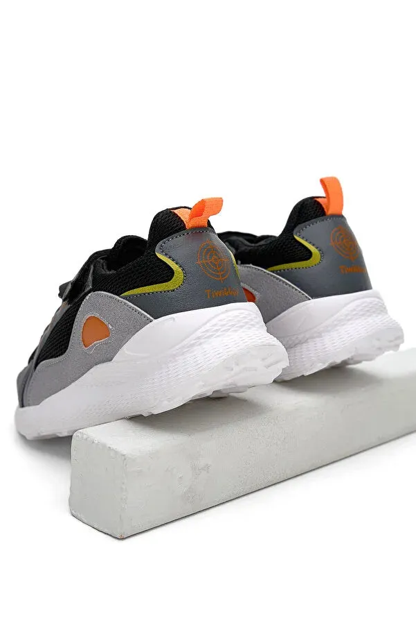 Tonny Black Boy's Black Orange Velcro Sport Shoes